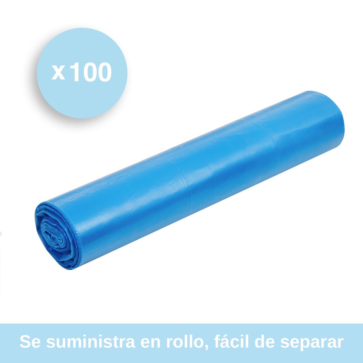 Rollo de 100 baberos de plástico azul, fácil de separar
