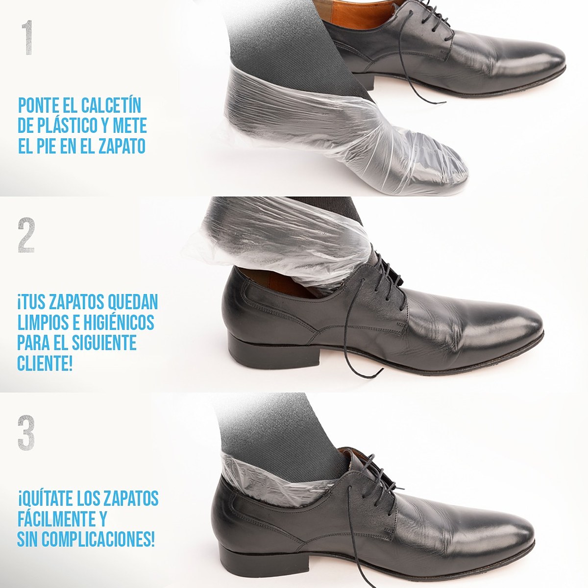 Cómo usar los calcetines desechables para probar zapatos, en tres pasos