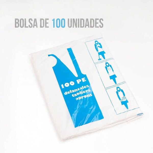 Bolsa de 100 delantales desechables de plástico