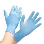 Guantes de nitrilo azul sin polvo desechables