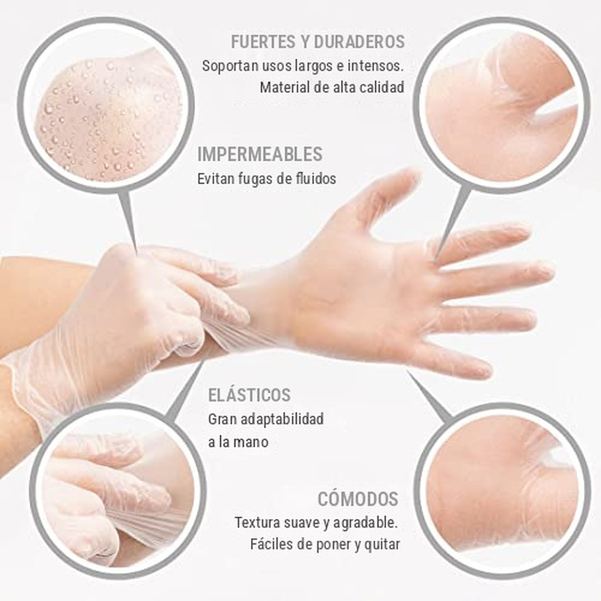 Características de los guantes de vinilo: impermeables, fuertes, elásticos y cómodos
