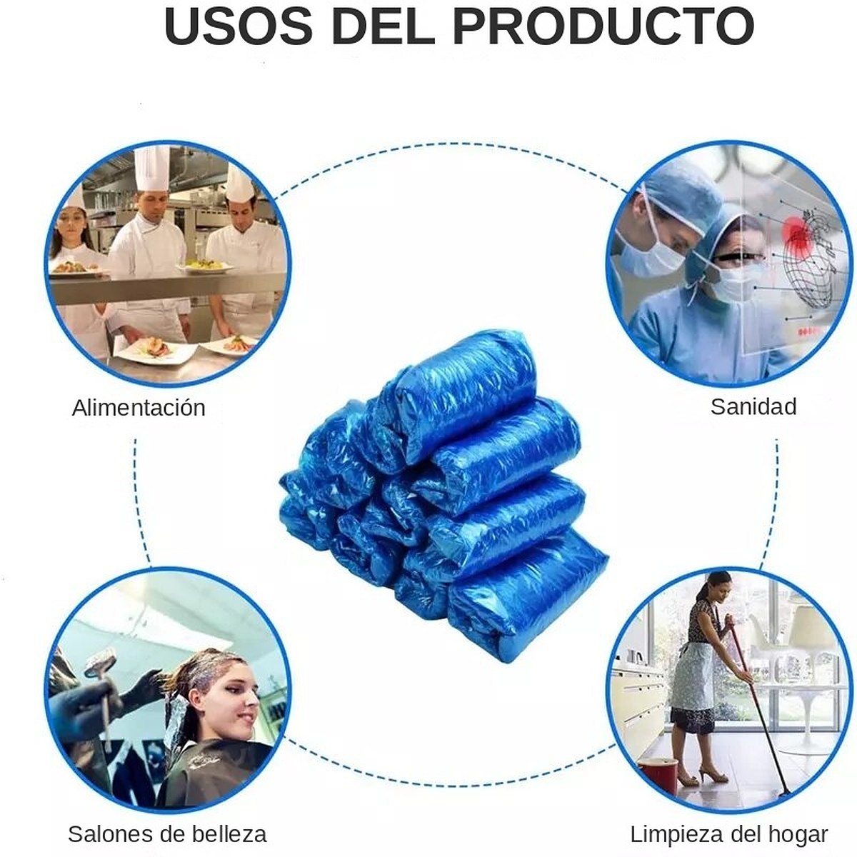 Usos de los manguitos desechables: alimentación, sanidad, peluquería y limpieza